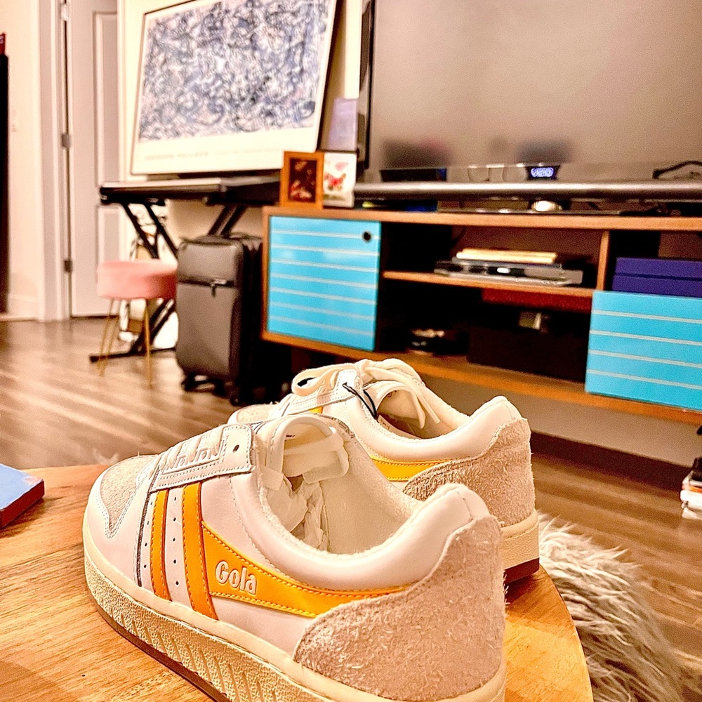 Gola White and Yellow Retro Sneakers